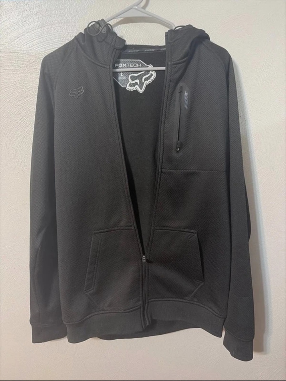 Fox Black Hooded Lightweight Zip-Up Jacket